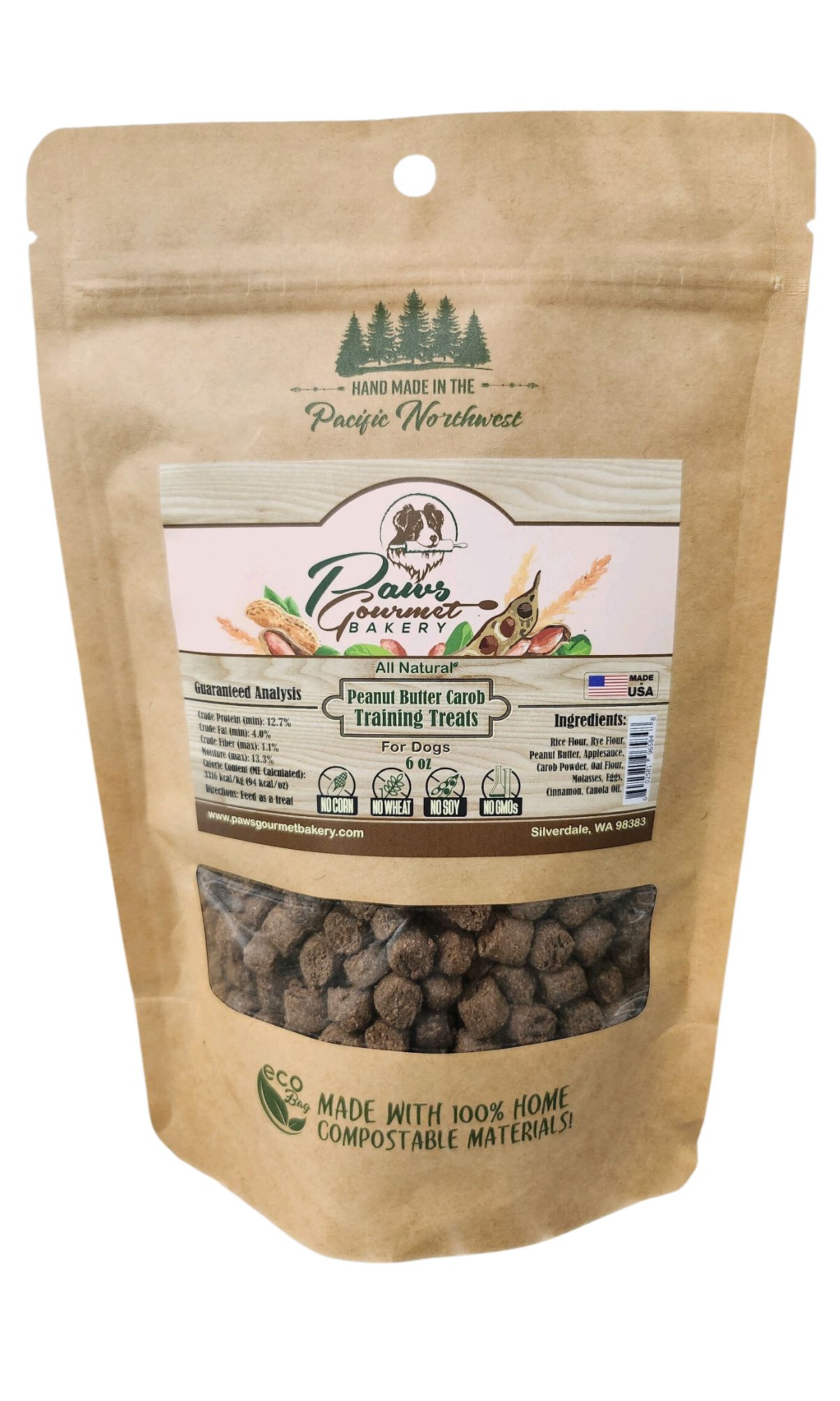 Peanut Butter Carob Training Treats 6 oz 